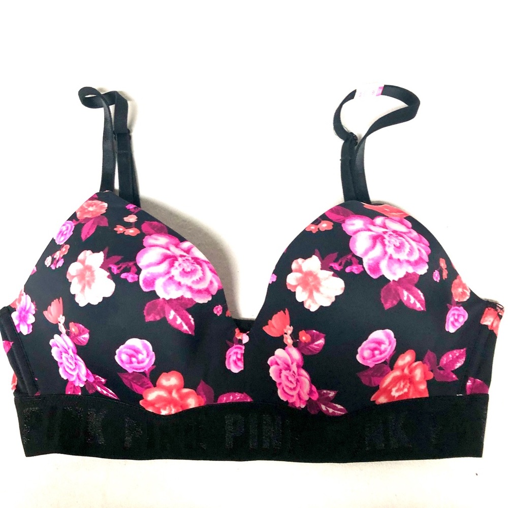 Pink Victoria’s secrets bra floral Size 34C
